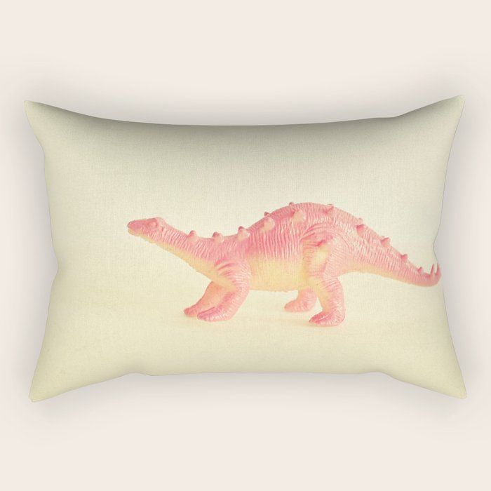 Pink Dinosaur Rectangular Pillow Gallery Image 1