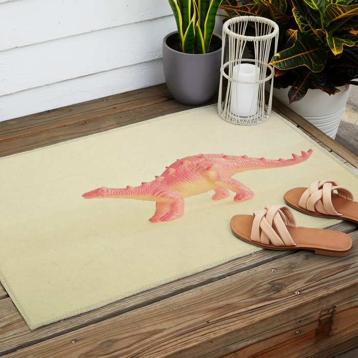 Pink Dinosaur Outdoor Rug Gallery Image 2