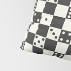 Checkered Dice Pattern (Creamy Milk & Dark Charcoal Color Palette) Pillow Sham Gallery Image 4