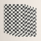 Checkered Dice Pattern (Creamy Milk & Dark Charcoal Color Palette) Wrapping Paper Gallery Image 3