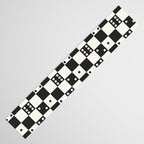 Checkered Dice Pattern (Creamy Milk & Dark Charcoal Color Palette) Table Runner Gallery Image 3