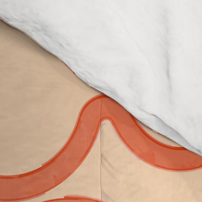 Flower Doodles in Orange & Peach Fuzz Comforter Gallery Image 4