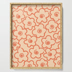 Flower Doodles in Orange & Peach Fuzz Serving Tray Gallery Image 1
