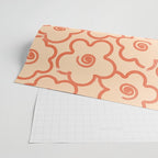 Flower Doodles in Orange & Peach Fuzz Wrapping Paper Gallery Image 2