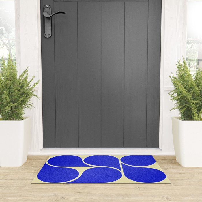 Blue mid-century shapes no8 Welcome Mat Gallery Image 3