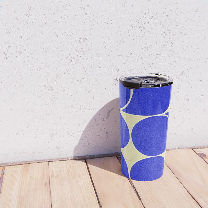 Blue mid-century shapes no8 Travel Mug Gallery Image 4