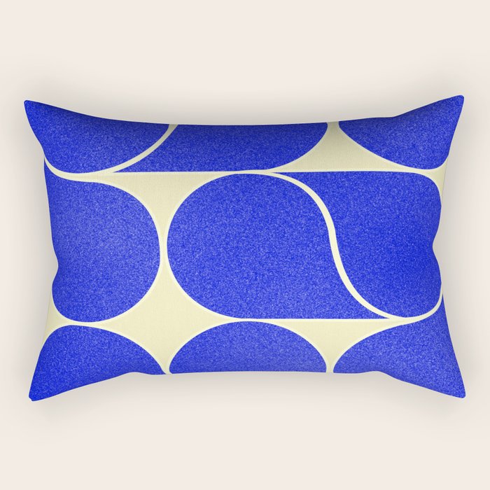 Blue mid-century shapes no8 Rectangular Pillow Gallery Image 1