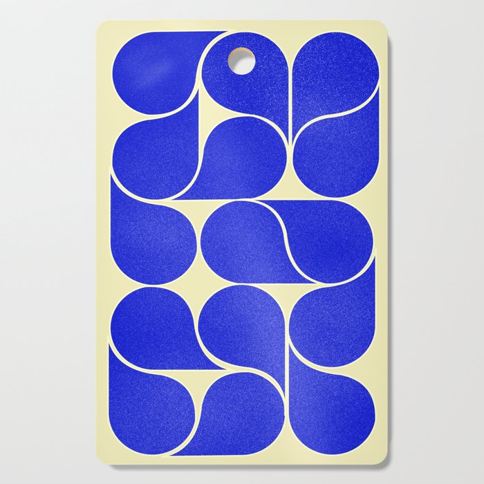 Blue mid-century shapes no8 Cutting Board Gallery Image 1
