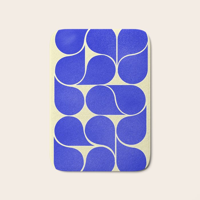 Blue mid-century shapes no8 Bath Mat Gallery Image 1