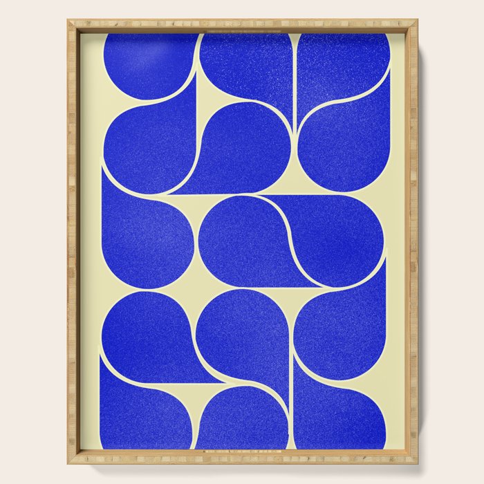 Blue mid-century shapes no8 Serving Tray Gallery Image 1