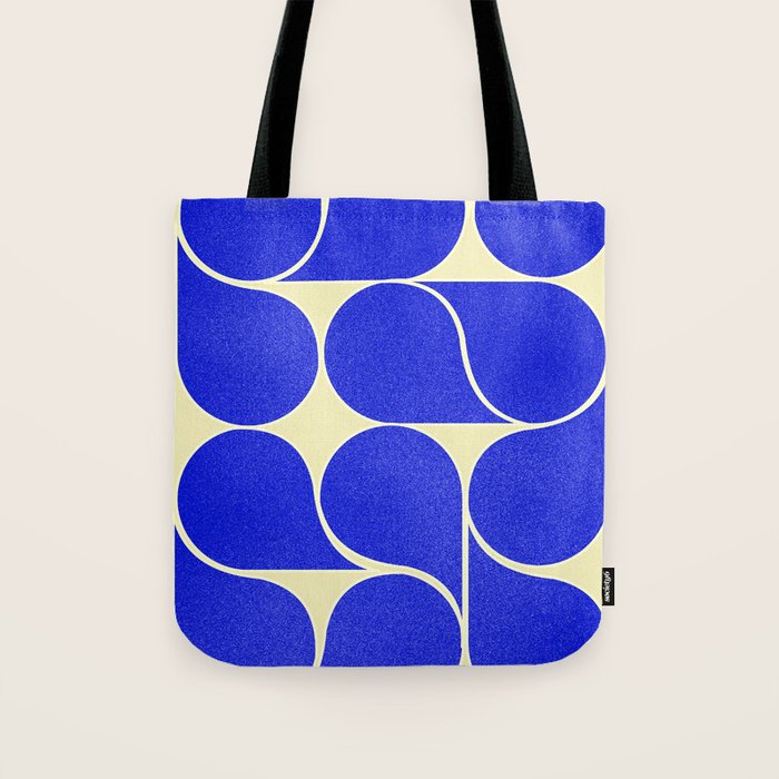 Blue mid-century shapes no8 Tote Bag Gallery Image 1