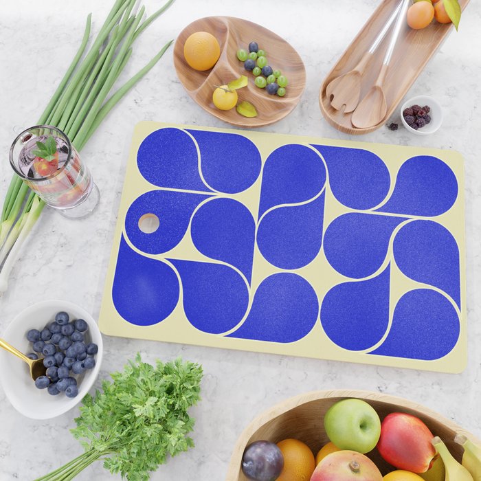 Blue mid-century shapes no8 Cutting Board Gallery Image 2