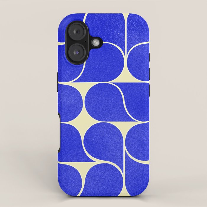 Blue mid-century shapes no8 iPhone Case Gallery Image 1