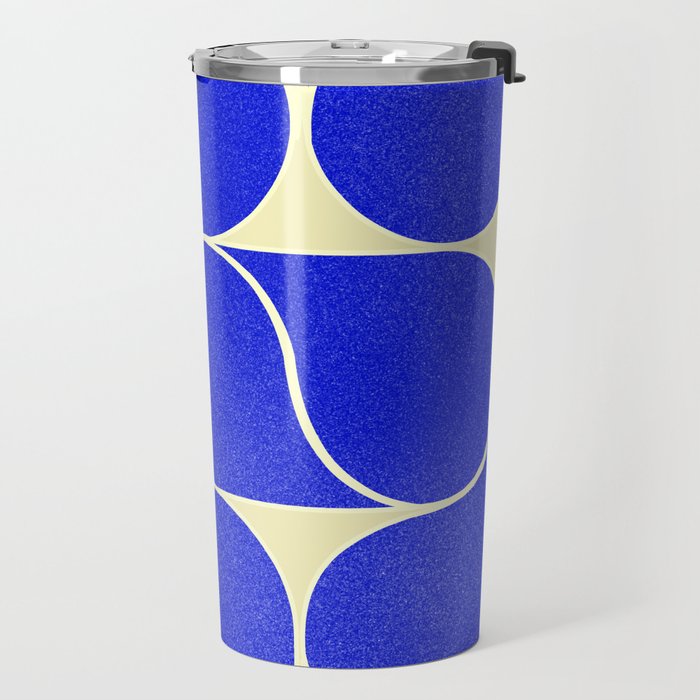 Blue mid-century shapes no8 Travel Mug Gallery Image 2