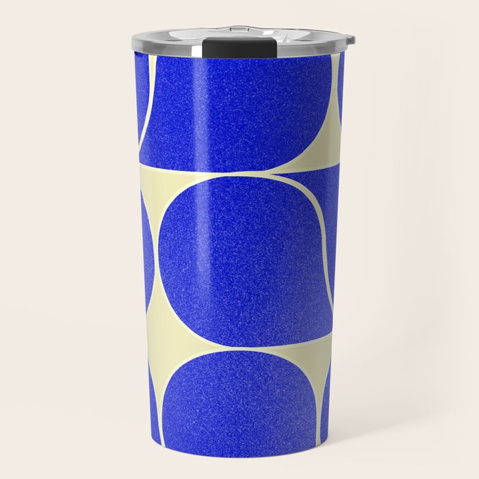 Blue mid-century shapes no8 Travel Mug Gallery Image 1
