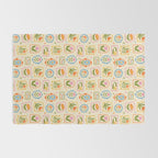 Colorful retro flower art frame art pattern Rug Gallery Image 2