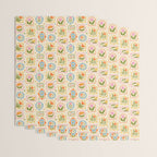 Colorful retro flower art frame art pattern Wrapping Paper Gallery Image 3