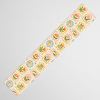 Colorful retro flower art frame art pattern Table Runner Gallery Image 3