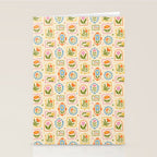 Colorful retro flower art frame art pattern Stationery Card Gallery Image 2