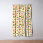 Colorful retro flower art frame art pattern Window Curtain Gallery Image 3