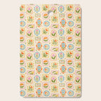 Colorful retro flower art frame art pattern Cutting Board Gallery Image 1