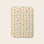 Colorful retro flower art frame art pattern Bath Mat Gallery Image 1
