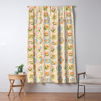 Colorful retro flower art frame art pattern Window Curtain Gallery Image 5