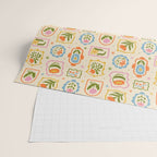 Colorful retro flower art frame art pattern Wrapping Paper Gallery Image 2