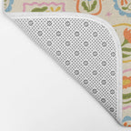 Colorful retro flower art frame art pattern Bath Mat Gallery Image 2