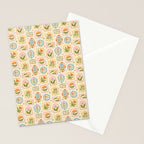 Colorful retro flower art frame art pattern Stationery Card Gallery Image 2