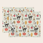 Black Cat Pumpkin Autumn Baking Motif Placemat Gallery Image 1