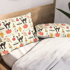 Black Cat Pumpkin Autumn Baking Motif Pillow Sham Gallery Image 2