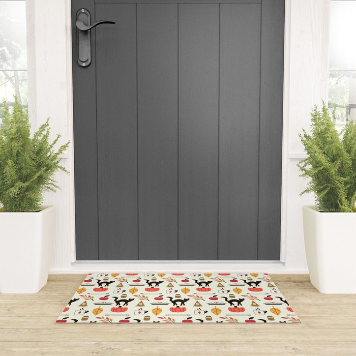 Black Cat Pumpkin Autumn Baking Motif Welcome Mat Gallery Image 3