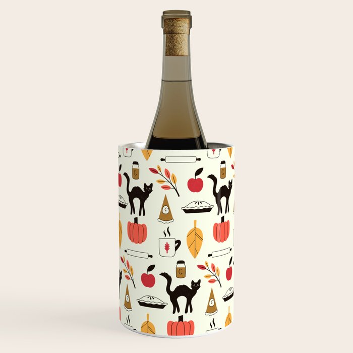 Black Cat Pumpkin Autumn Baking Motif Wine Chiller Gallery Image 3