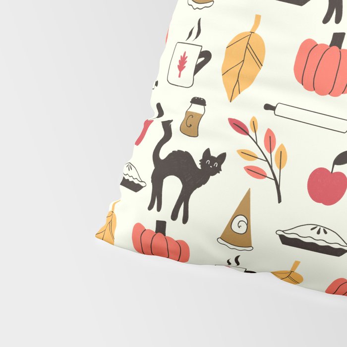 Black Cat Pumpkin Autumn Baking Motif Pillow Sham Gallery Image 4
