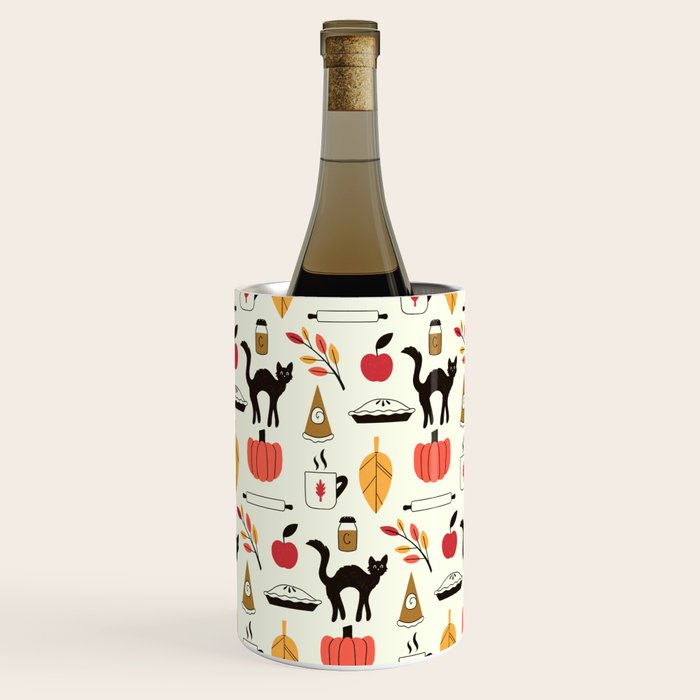 Black Cat Pumpkin Autumn Baking Motif Wine Chiller Gallery Image 1