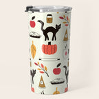 Black Cat Pumpkin Autumn Baking Motif Travel Mug Gallery Image 3