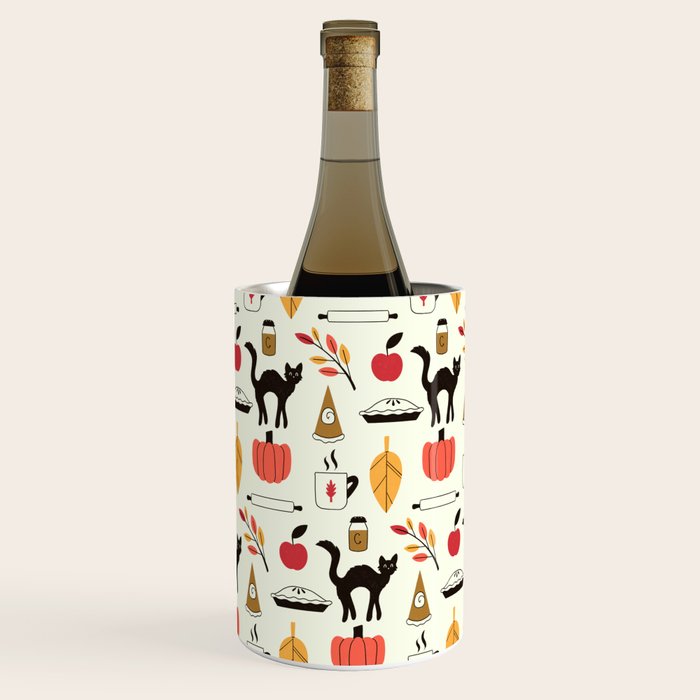Black Cat Pumpkin Autumn Baking Motif Wine Chiller Gallery Image 2