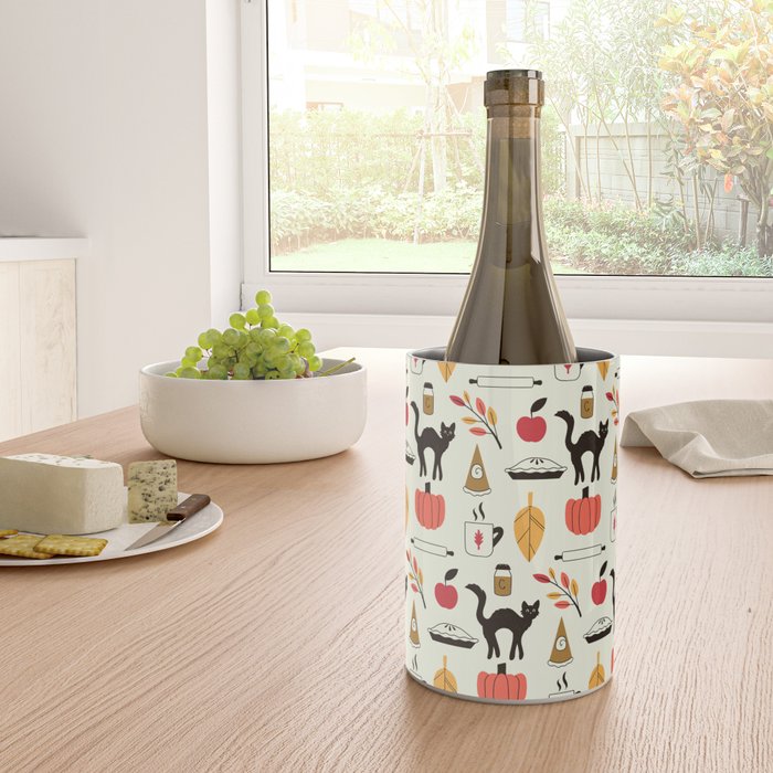 Black Cat Pumpkin Autumn Baking Motif Wine Chiller Gallery Image 4