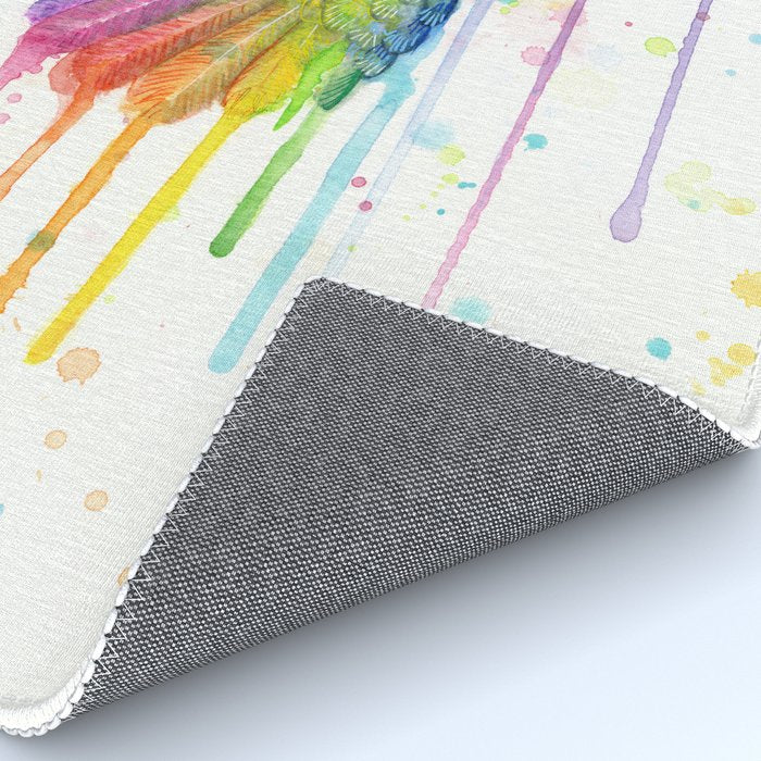 Hummingbird Rainbow Watercolor Rug Gallery Image 4