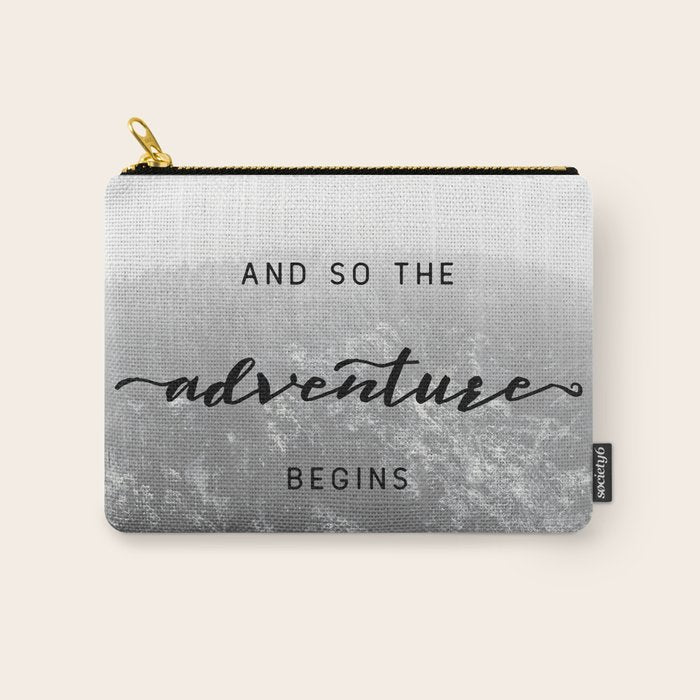 And So The Adventure Begins - Snowy Mountain Carry All Pouch Gallery Image 1