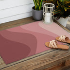 Abstract Color Waves - Pink Tones Outdoor Rug Gallery Image 2