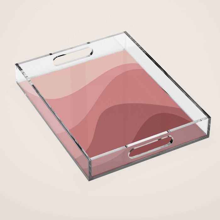 Abstract Color Waves - Pink Tones Acrylic Tray Gallery Image 1