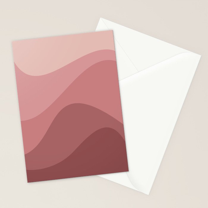 Abstract Color Waves - Pink Tones Stationery Card Gallery Image 2
