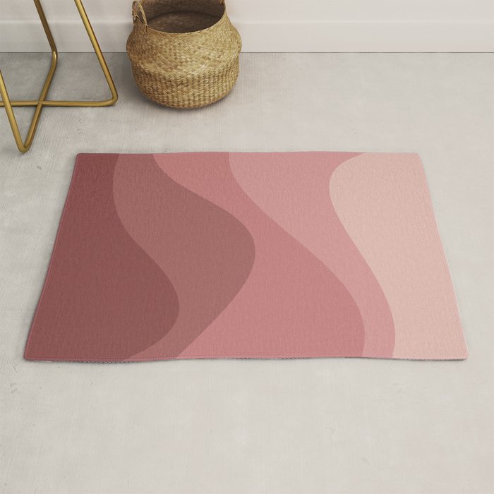 Abstract Color Waves - Pink Tones Rug Gallery Image 1