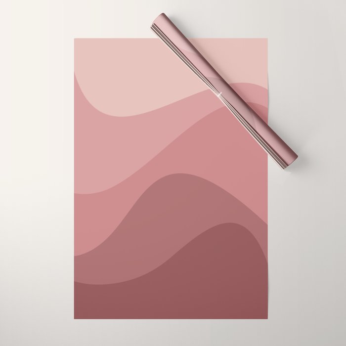 Abstract Color Waves - Pink Tones Wrapping Paper Gallery Image 1