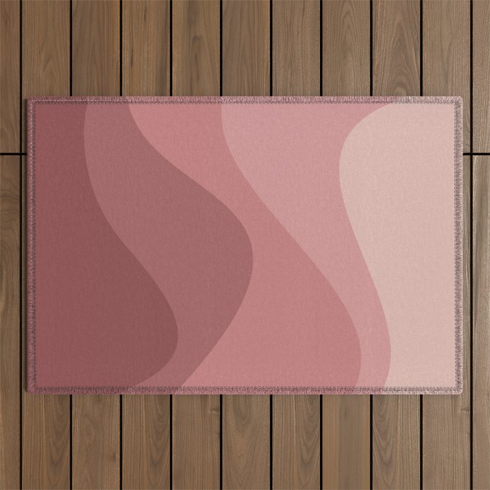 Abstract Color Waves - Pink Tones Outdoor Rug Gallery Image 1