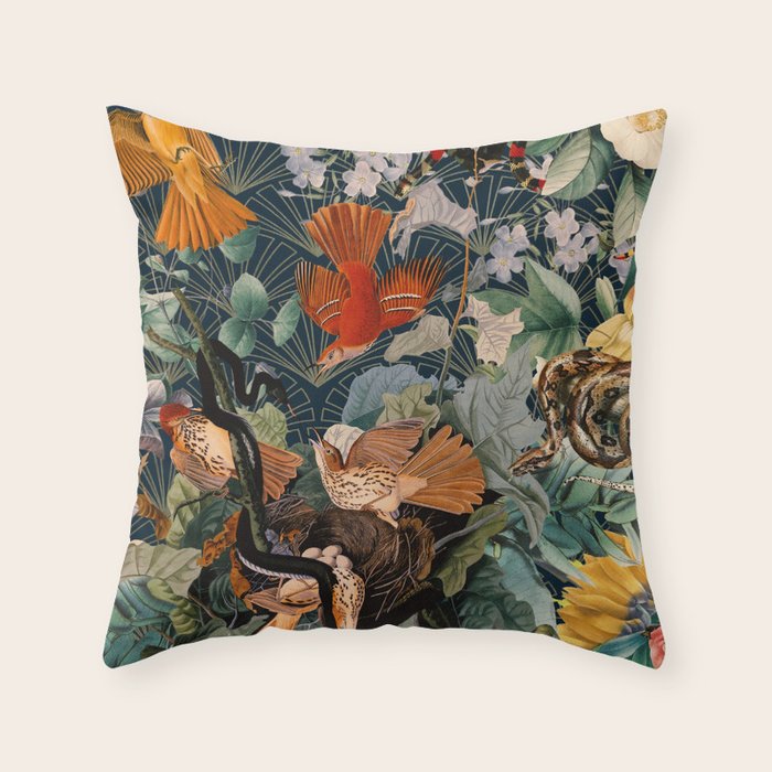 Birds and snakes Throw Pillow Gallery Image 6