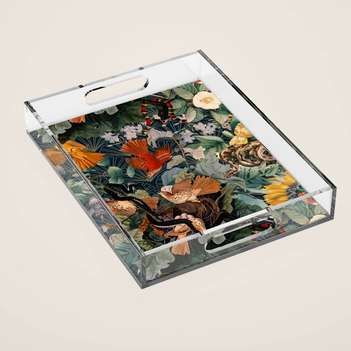 Birds and snakes Acrylic Tray Gallery Image 1