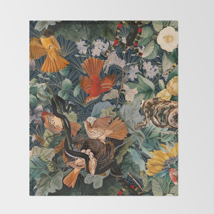 Birds and snakes Throw Blanket Gallery Image 2